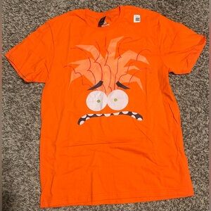 Disney Pixar Inside Out 2 Anxiety Head Graphic T-Shirt Adults Size Medium Orange